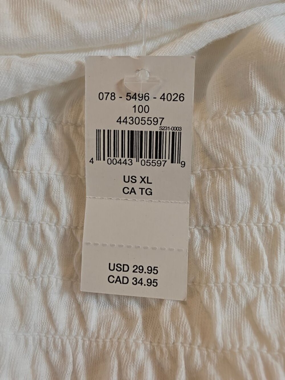 Aerie White Smocked T-Shirt Peplum Top XL NWT - Picture 9 of 14